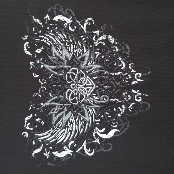 Daisy Street's Black Heart Wing High Neck Tank Top - Picture 3 of 16